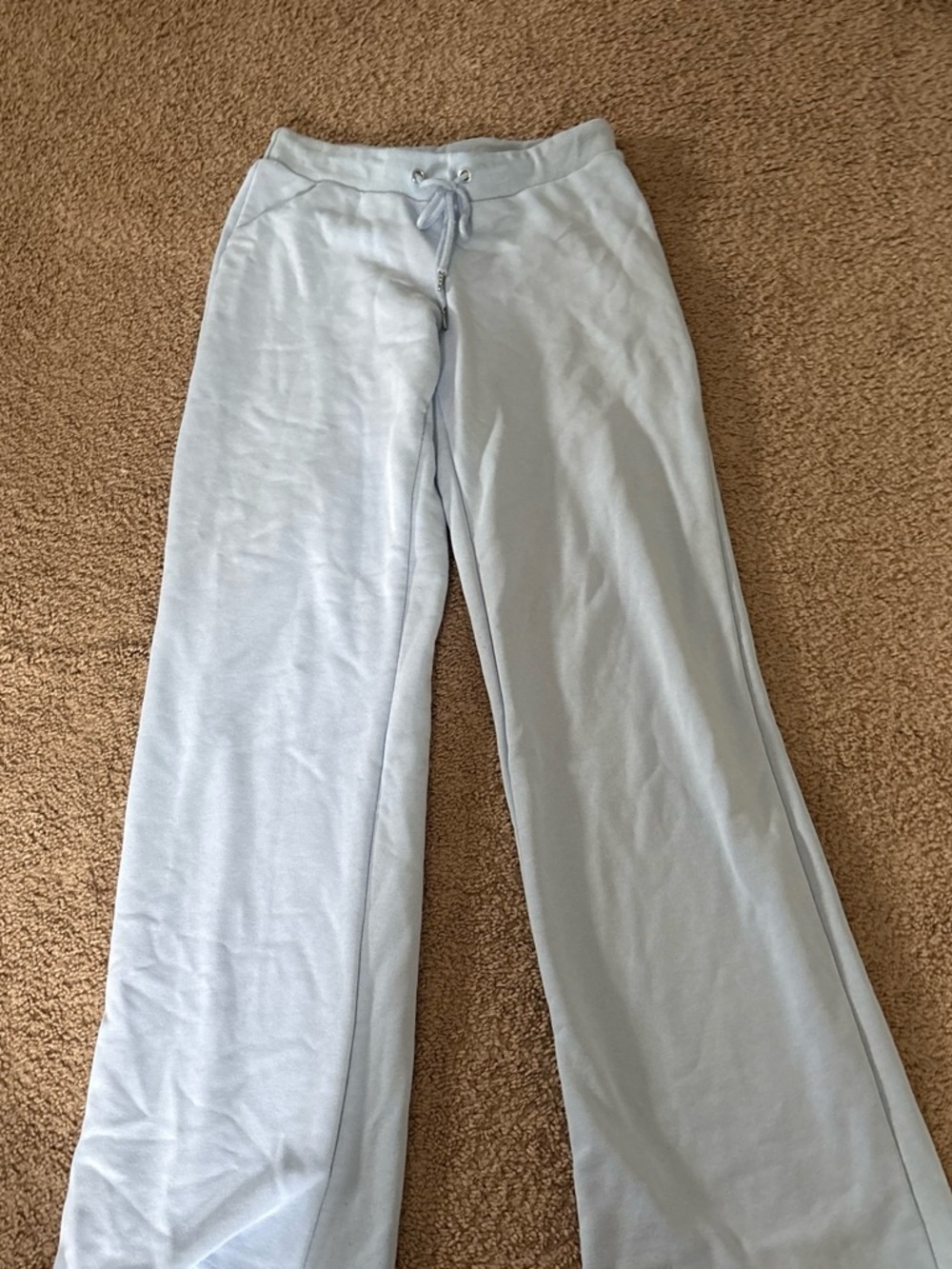 Edikted Light Blue Wide-Leg Drawstring Lounge Pants